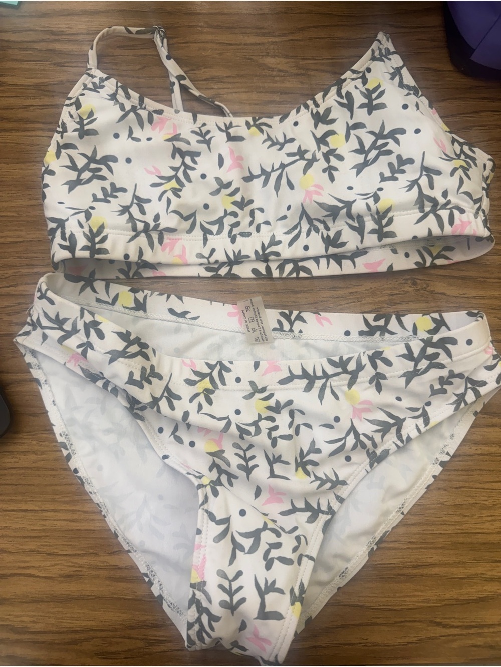 White Floral Two-Piece Bikini Set